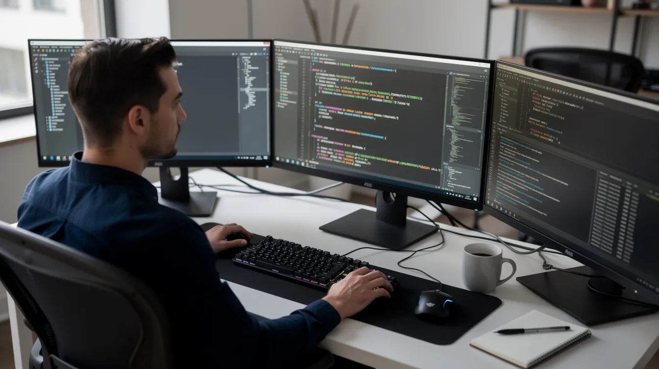 A developer reviewing AI code suggestions in an editor