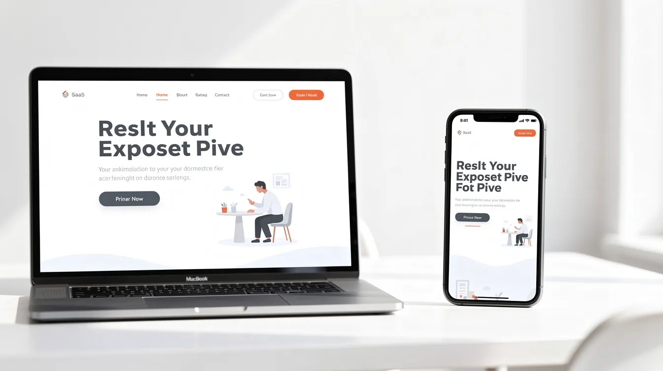 A landing page shown on a laptop and a phone