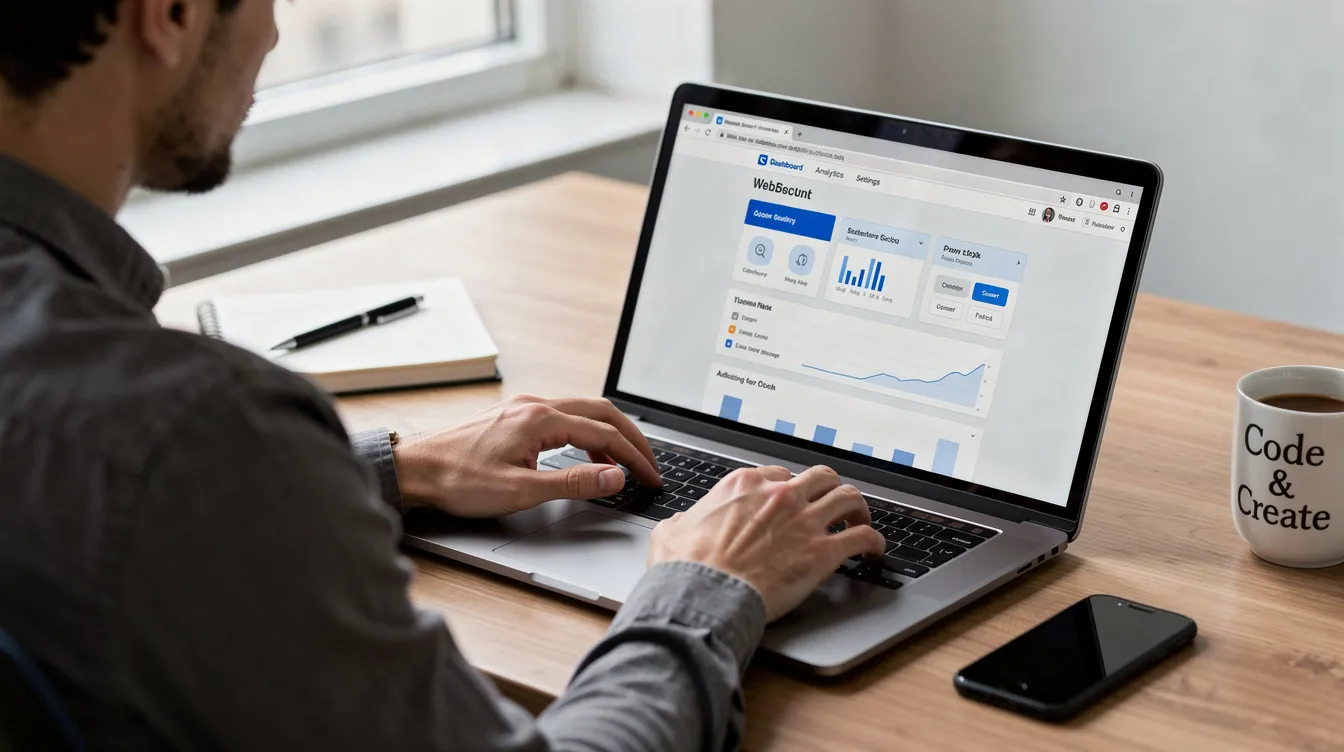 A person viewing a web app preview in the browser