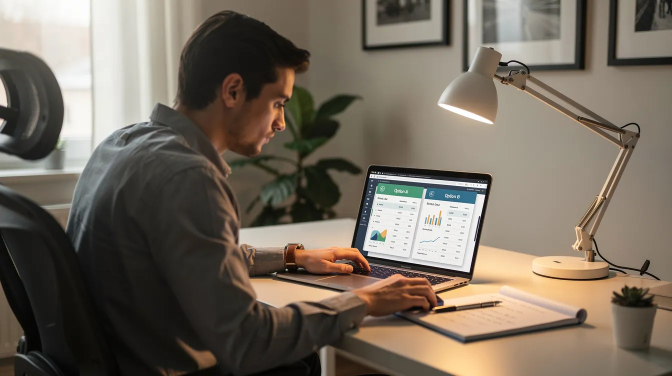 Comparing v0 pricing plans on a laptop