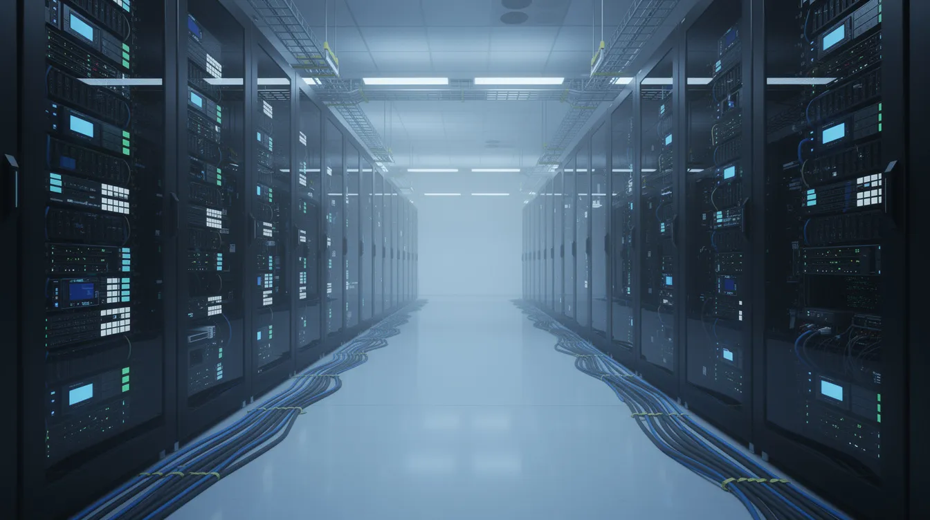 A server room representing cloud-hosted coding agents
